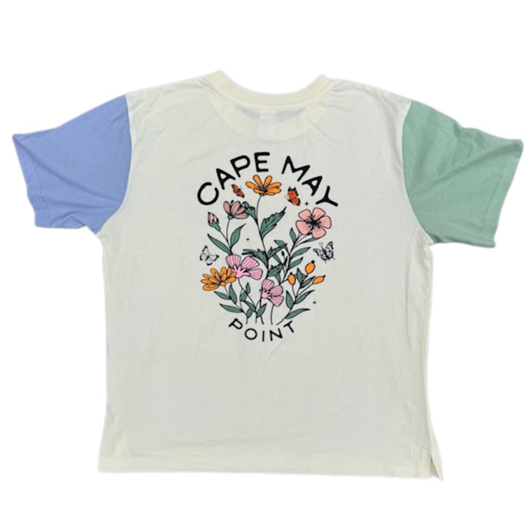 Cape May Point Monarch & Flowers Ladies Tee