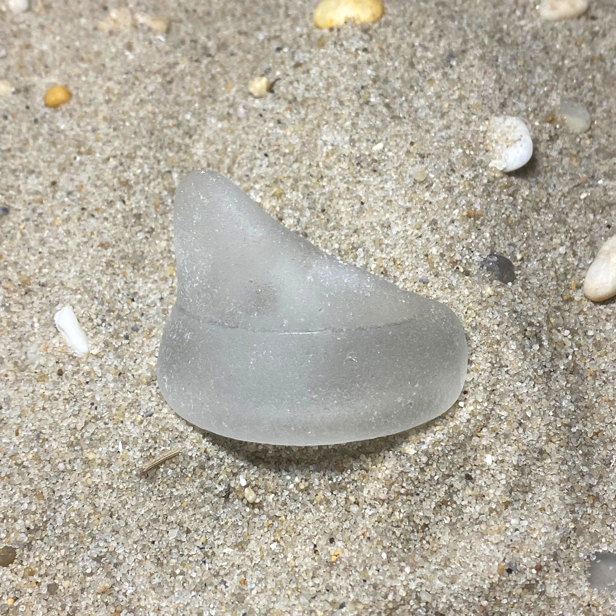 Smooth White Bottle Rim Sea Glass