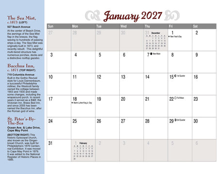 2027 Cape May Watercolor Calendar