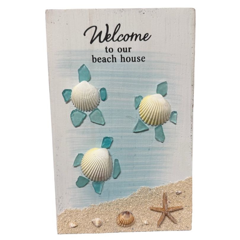 Welcome to Our Beach House Turtle Sign