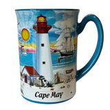 Cape May Lighthouse and Beach Scene Mug