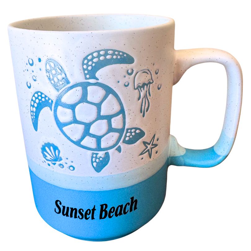 Blue Sunset Beach Turtle and Sea Life Mug
