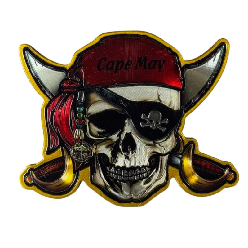 Cape May Pirate Skull Magnet
