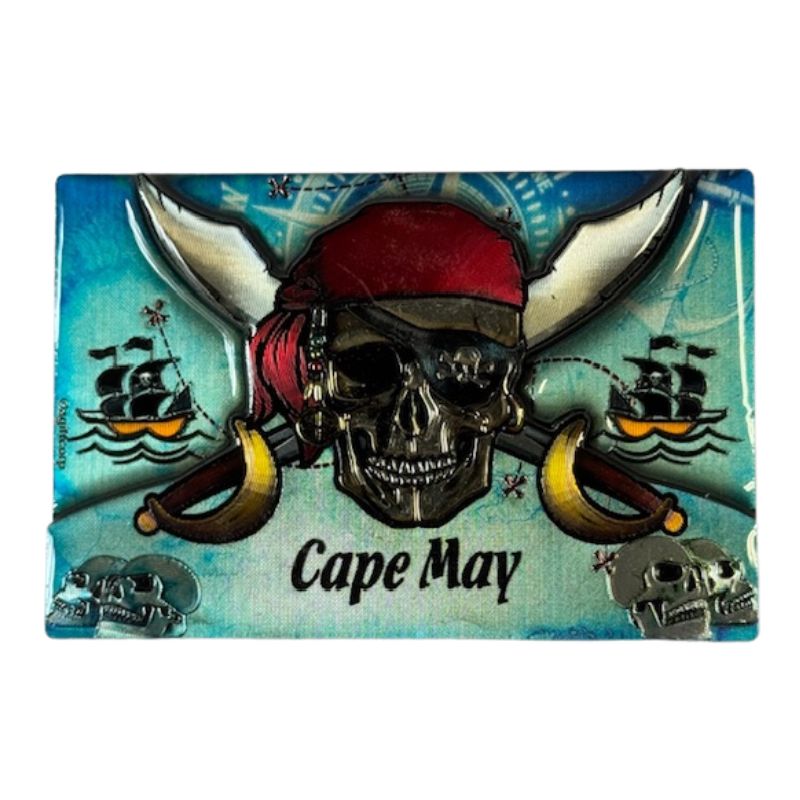 Cape May Pirate Skull & Ships Magnet