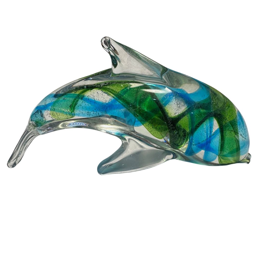 Blue Green Glass Dolphin