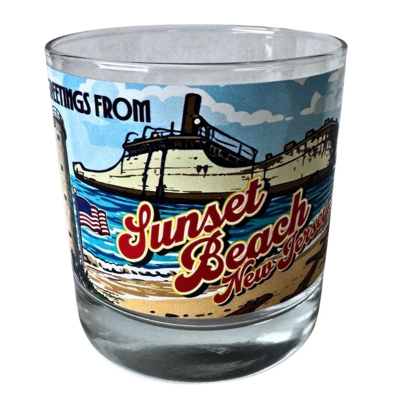 Greetings from Sunset Beach Whiskey Glass