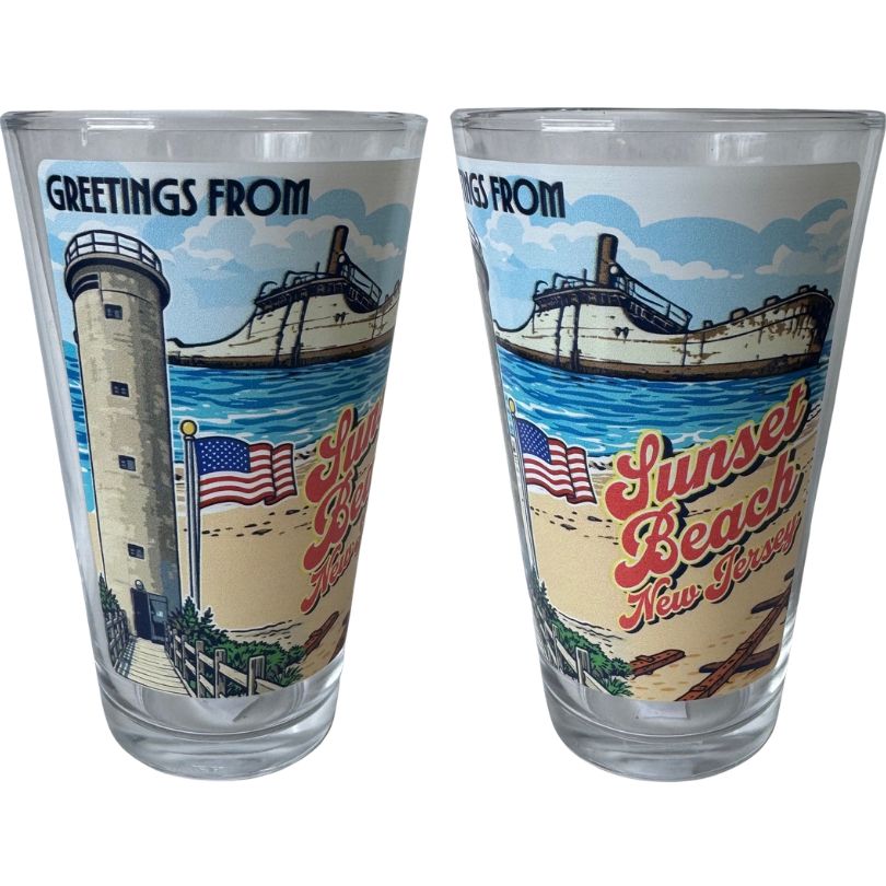 Greetings from Sunset Beach Pint Glass