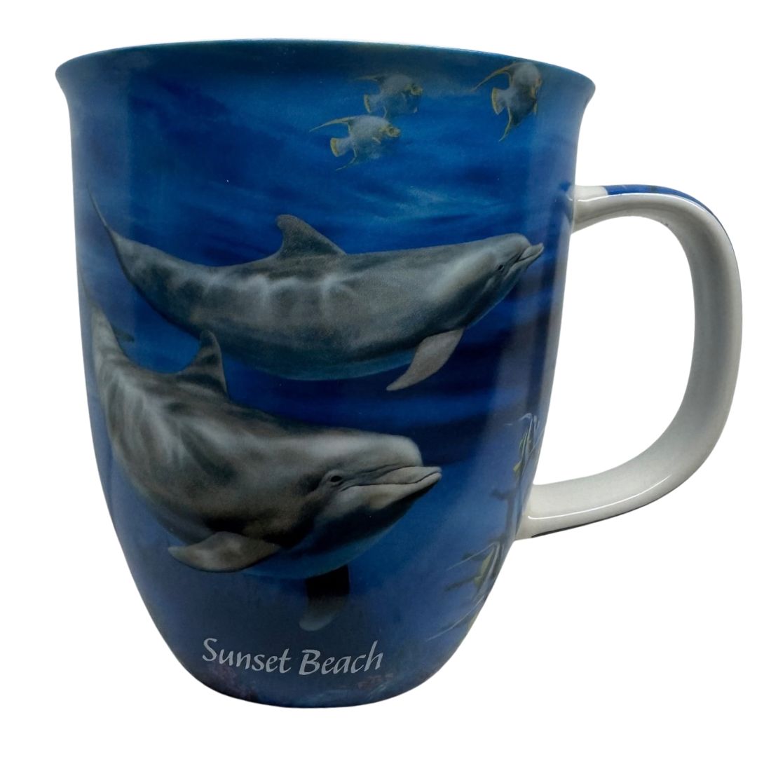 Sunset Beach Blue Dolphins Mug