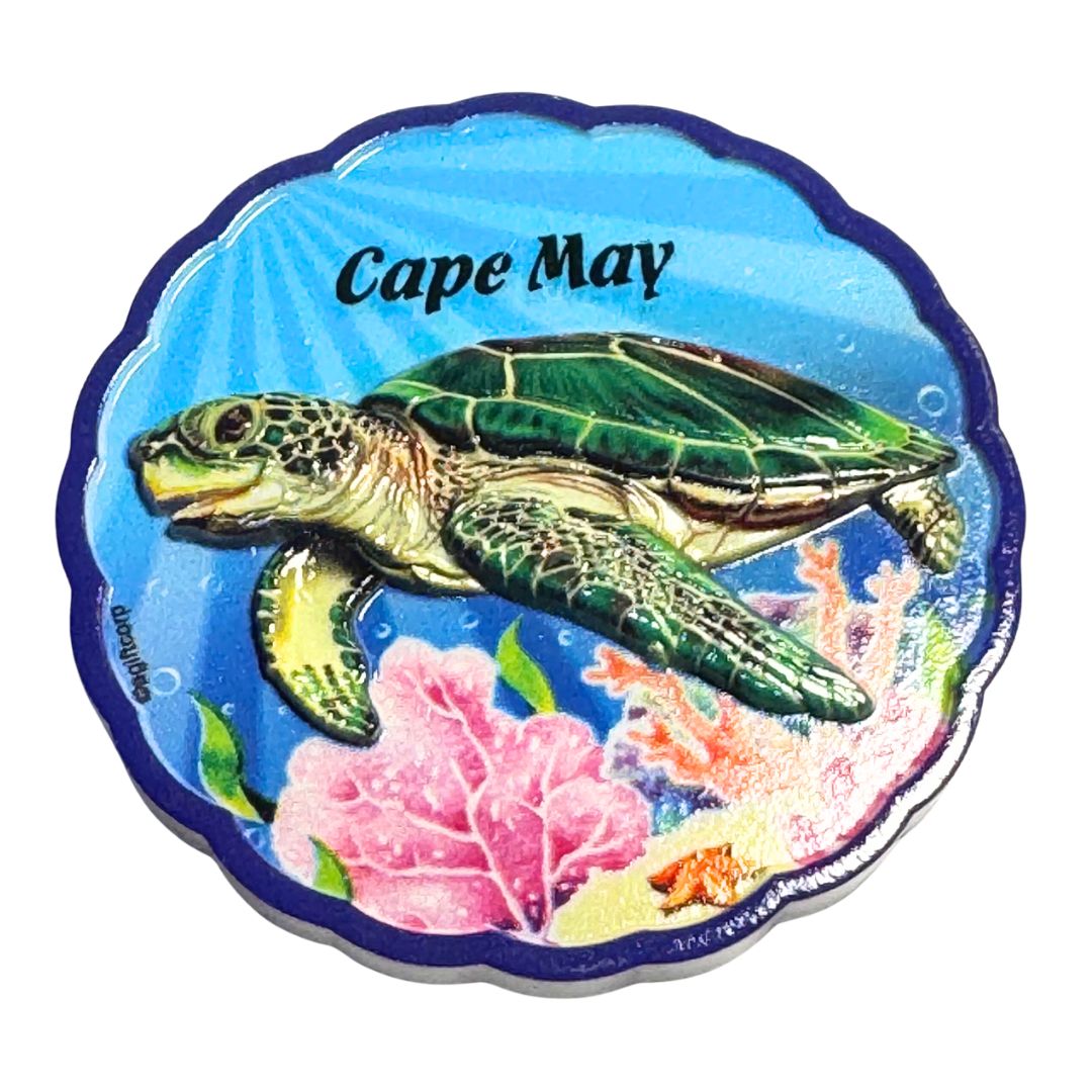 Round Cape May Turtle Magnet