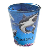 Sunset Beach Sharks Shot Glass