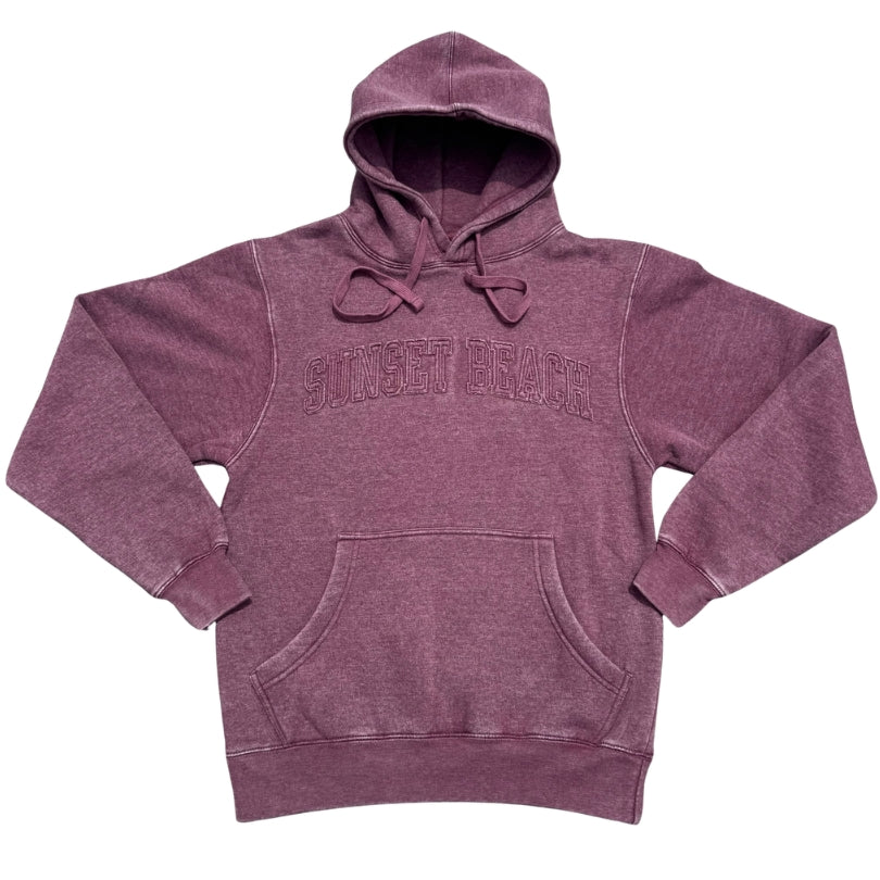 Sunset Beach Raised Lettered Hooded Sweatshirt