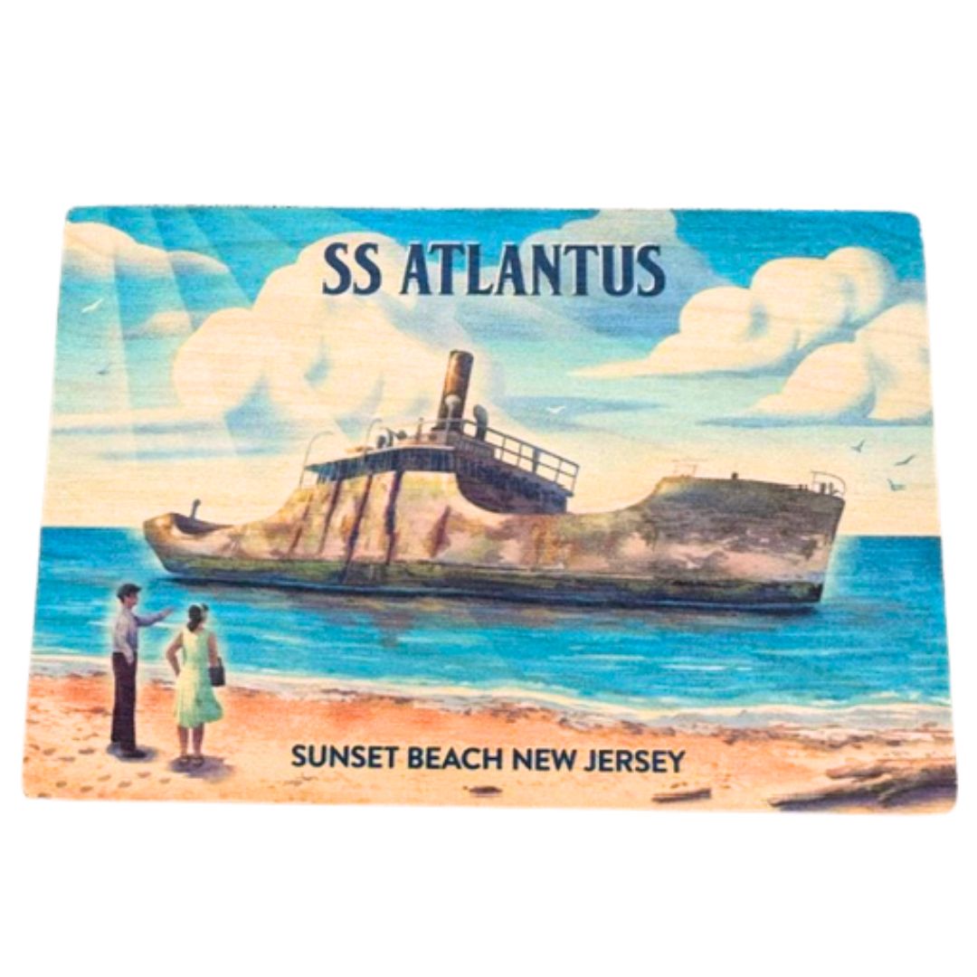 SS Atlantus Wooden Postcard