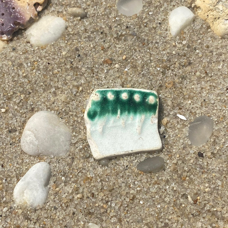 Green with White Dot Sea Pottery