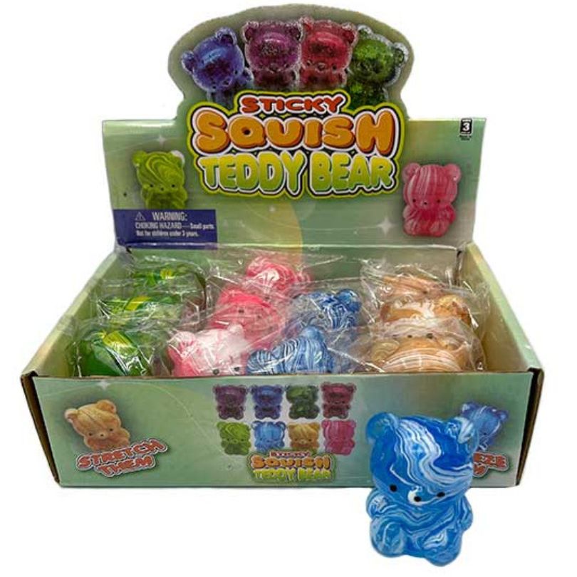 Sticky Squishy Marble-Swirled Teddy Bears